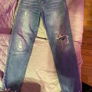Old Navy Light Blue Distressed Skinny Jeans